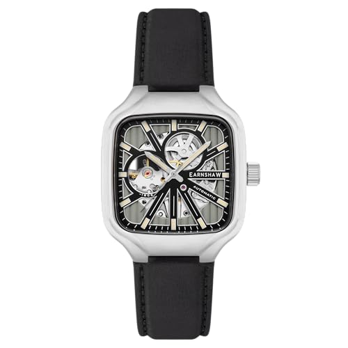 thomas earnshaw men39s 40mm engineer paxton skeleton automatic watch with leather strap es-8294