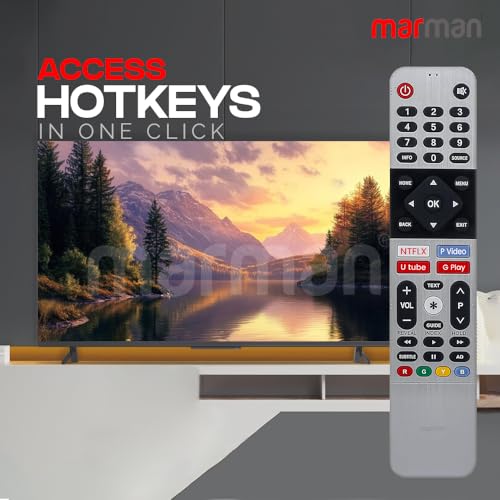 Image of marman Compatible with Sansui Tv Remote Control Original Models JSW32ASFHD JSW40ASFHD JSW43ASFHD JSW43ASUHD JSW50ASUHD JSW55ASUHD Suitable for Smart 4K LED UHD Android Television Non Voice Command
