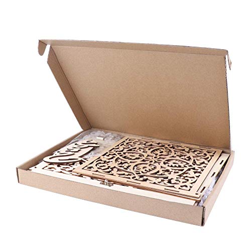 Funyear DIY Rustic Wedding Card Box with Lock, Wooden Gift Card Box Holder Graduation Card Box Money Box for Wedding Reception Deco, Baby Showers, Birthday Party Decorations - Thumbnail 4