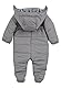 Sterntaler Unisex Kinder Overall Baby Overall Gesteppt mit Kapuze Eisbär Elia, Rauchgrau, 56