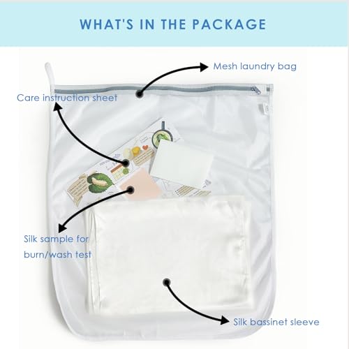 Image of PROMEED 100% Mulberry Silk Bassinet Sleeve for Baby Bald Spots, Preminium 23 Momme Silk Bassinet Half Sheet for Baby Hair Loss (White)