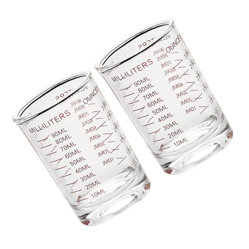 Cabilock 1 Juego Taza Medidora Tazas Medidoras De Cocina Vaso Medidor Cocina Vaso Medidor Cristal Doble Tazas De Abeja Baking Accessory Jarras Medidoras Transparentes Vidrio Rojo 2 Piezas