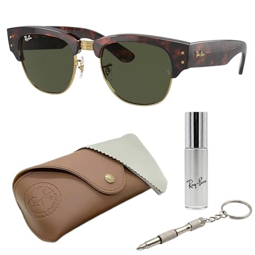 Image of Ray-Ban RB0316S MEGA CLUBMASTER Square Shaped Sunglasses for Men & Women with Official RAYBAN Eyewear Kit