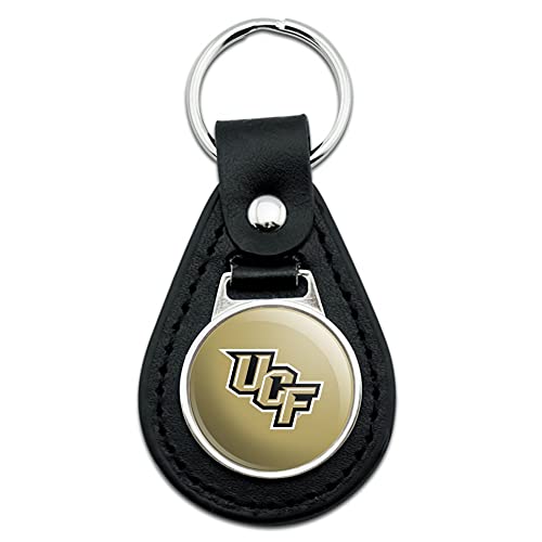 GRAPHICS & MORE Black Leather Central Florida Primary Logo Keychain