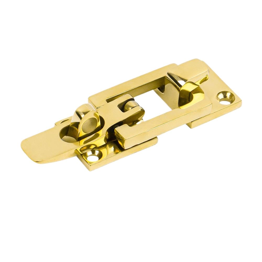 Ezqebrmdr Onecolor 316 Stainless Steel Anti-Rattle Clamp Latch Brass Plated Marine Door Lock Catch For Boat Locker