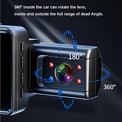 XRC TECH Câmera veicular com rotação de 360° HD 1080p para gravação frontal e interior de carros ao