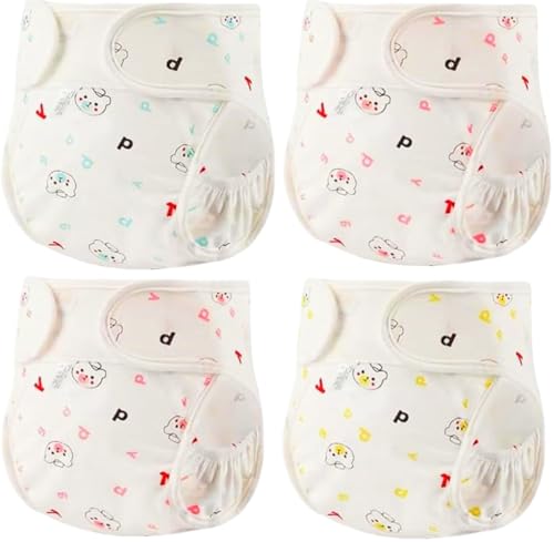 MAIHAO - Pañales para muñecas reborn, 17-24 pulgadas, 4 piezas, blanco, tela de, lavables a máquina