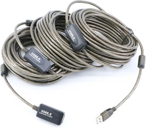 Image of COOLCOLD USB 2.0 Active Extension Repeater Cable 20 Meter - Male to Female Cord Adapter for All extend USB devices- Printer, Scanner, Mouse, Keyboard & USB Devices