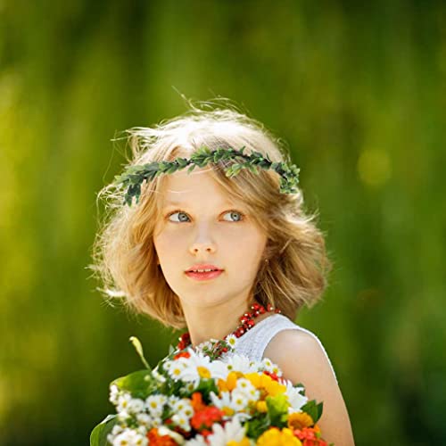 Bartosi Flower Crown Boho Floral Crown Headbands With Weed Leaf Headpieces Adjustable Hair Accessories For Women And Girls (Green) #TOP2