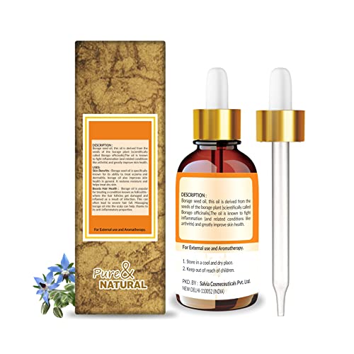 Image of Crysalis Borage (Borago Officinalis) Oil|100% Pure & Natural Undiluted Essential Oil Organic Standard For Skin, Hair Care| Restores Shine In Dull Hair, Fights Dry Skin Conditions 100ml