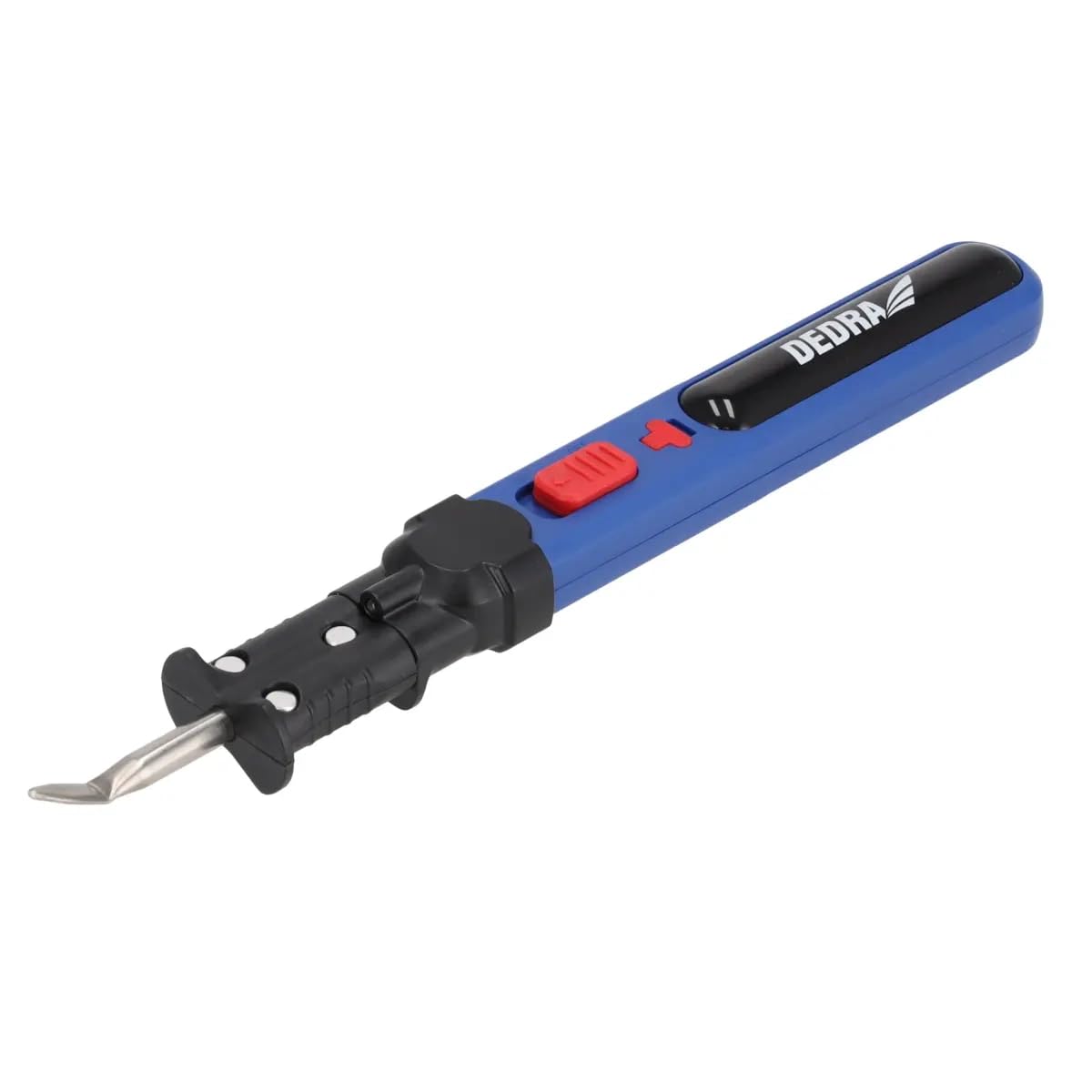 Wycinak do pianki i styropianu DEDRA DED7523, 4V do 550 st. C, bezprzewodowy, obróbka materiałów termoizolacyjnych, uniwersalne wejście USB-C, oświetlenie LED