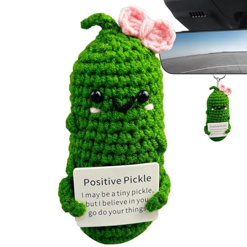 Pepinillo Positivo, Pepino Positivo - Pepino encurtido de poyo emocionl Hecho mno,Lindmuñecde gnchillo de pepinillo Positivo muñecde lntejidprniños decorción de fiestde cumpleños estímulo