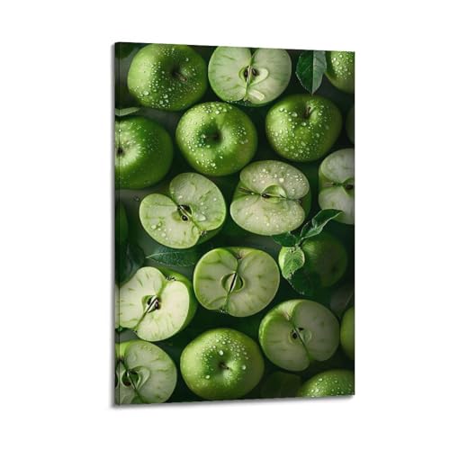 Poster mural moderne pommes vertes ZHOUKEG 40x60 cm pour decoration intérieure