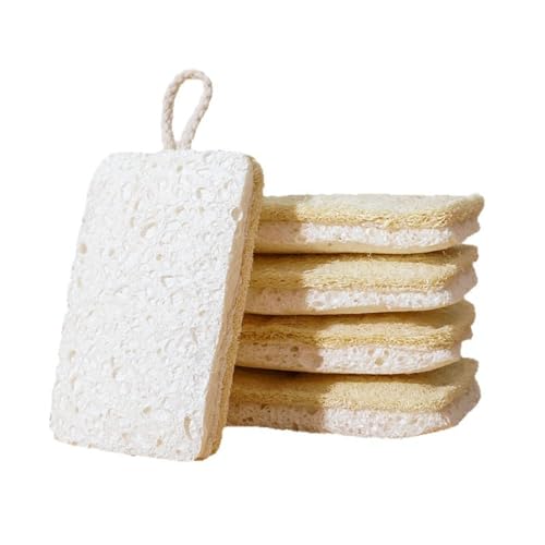 Limpiador de cocina compostable. Esponjas de lufa biodegradables de fibra vegetal ecológica, resistentes al aceite, fáciles de limpiar. Hecho de fibra vegetal ecológica, adecuado para cocinas y baños.
