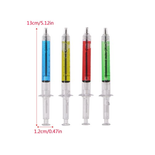 4 bolígrafos tipo jeringa de gel negro miniatura 6