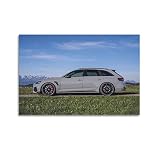 YUANLY Sportwagen-Poster für Audi RS4 Avant Rennauto 