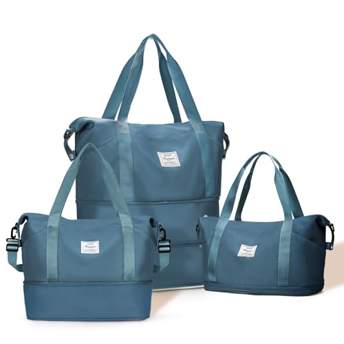 Expandable Travel Duffle Bag Peacock Blue