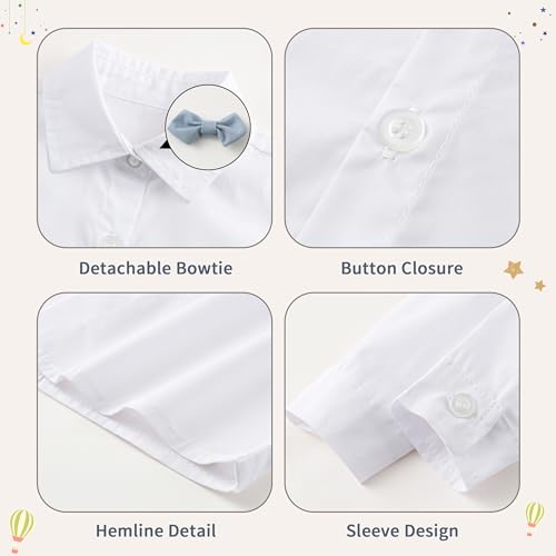 Image of Volunboy Toddler Suit Boys Formal Wedding Guest Dress Outfit | graduation dress clothes, gentleman ring bearer bowtie outfit, back-to-school pants set, birthday photoshoot dressy outfit