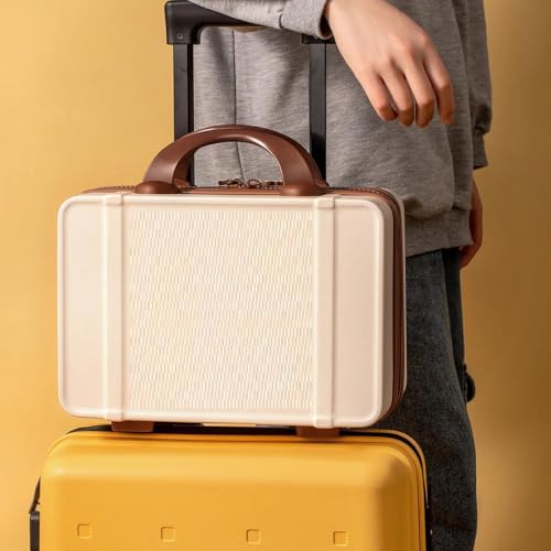 Image of Hand Luggage, Korean Mini Carrying Makeup Case Suitcase with Elastic Band, Small Hard Shell Cosmetic Case for Travel Camping Password Travel Case Women Girls (Bear Luggage)
