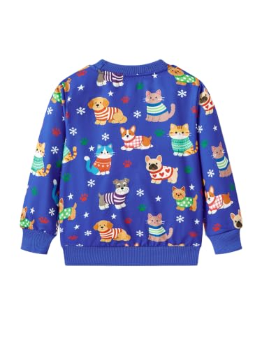 Image of Popshion Toddler Boys Sweatshirts Dinosaur Long Sleeve Pullover Crewneck Shirts Cartoon Tee Sport Tops for Kids 1-8T
