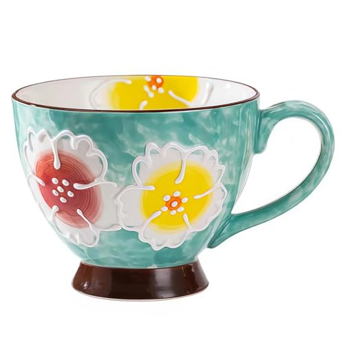 Jaamyears Bouillon Cups - Cuencos de sopa pequeños con asas, 450 ml, taza de sopa para microondas para desayuno, leche, postres, avena
