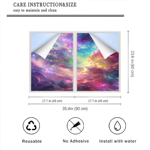 Vinilo adhesivo para ventana estilo nebulosa colorida 2 pzas miniatura 2