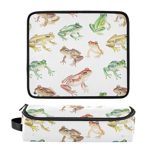 Chic Frog White Estuche para Rizador 2-en-1 con Alfombrilla Resistente al Calor Portátil para Plancha y Accesorios de Cuidado Capilar miniatura 3