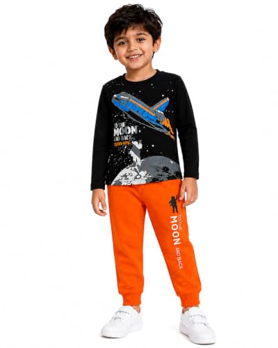 Image of Kuchipoo Boys Full Sleeves T-Shirt and Pajamas Set-Pack 0f 2