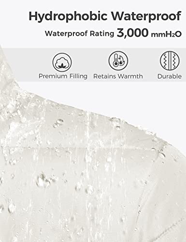 Wantdo Women's Long Parka Winter Jacket Fur Hooded Quilted Lined Coats Beige Xl #TOP3