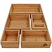 TAKE® 6-częściowy system szuflad z 100% naturalnego bambusa, różne szuflady organizery w różnych rozmiarach, idealny jako organizer do makijażu - pudełka do przechowywania kuchni, łazienki i biura