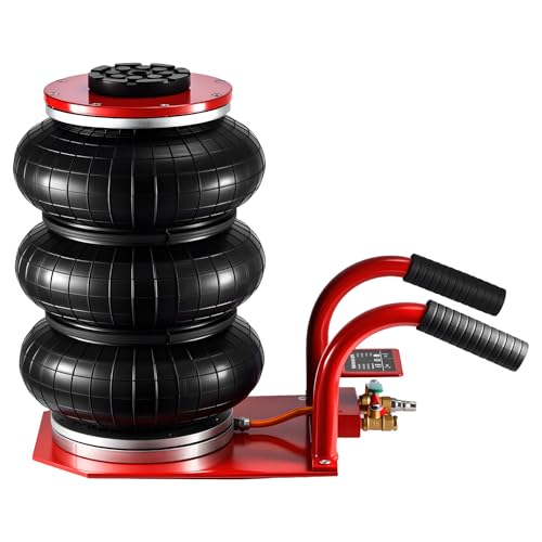 GREENSAPPIRE Pneumatischer Wagenheber 3 t Triple Bag Air Jack mit kurzem Griff Dreifachbeutel-Luftheber 140450 mm Hubhöhe Airbag-Luftwagenheber mit Schnellhub (5 Sek.) Stabil & Arbeitssparend
