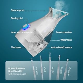 Ionic NanoSteamer - 3-in-1 Facial Steamer with Precise Temp Control - Atomizer - Mist - Humidifier- Unclogs Pores - Blackheads - Spa Quality - NanoSteam