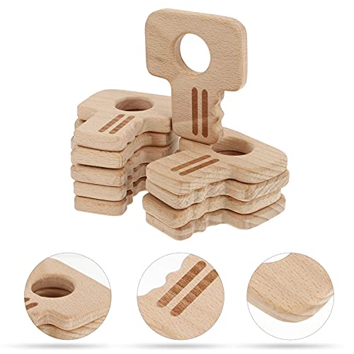 EXCEART 10Pcs Bebê Mordedor Pendant Molar Brinquedo Crianças Brinquedo De Madeira de Faia de Madeira