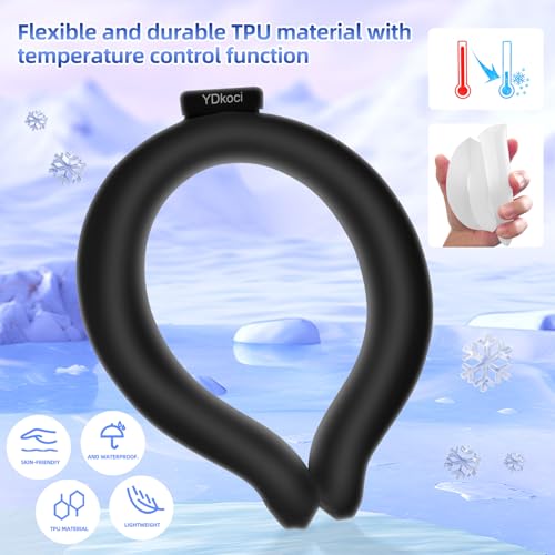 Image of Neck Cooling Tube, Wearable Body Cooler Freeze Below 64F with Insulated Bag, Reusable Cooling Neck Wraps for Summer, Outdoor Sports, Hiking, Travel, Hot Weather Relief for Men & Women (Black*2)