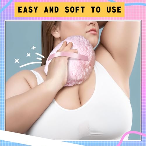 Image of MAYCREATE Body Powder Puff, 6 Inch Large Fluffy Pad With Ribbon Handle