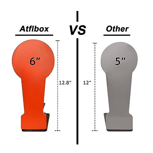 Atflbox 2Pcs 3/8\" AR500 12.8\'\' Classic Popper Steel Shooting Target, 6\'\' Plate Auto Reset Target for Shooting Range, Suitable for Pistol, Rifle, Handgun, Shotgun, Rimfire - Thumbnail 3