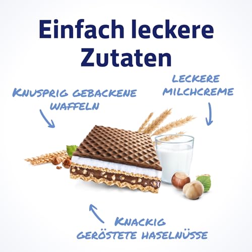 Knoppers – 8 x 25 g – Gefüllte Waffelschnitten mit Milch- und Nougatcreme, Haselnüssen und Kakao