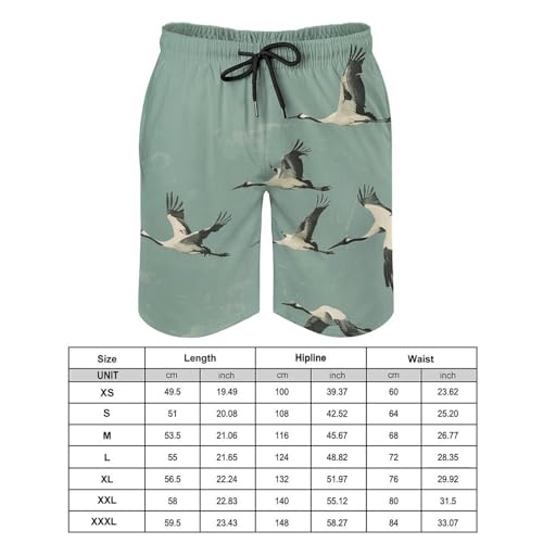 Men's Swim Trunks Quick Dry Board Shorts with Pockets Beach Shorts A Flock of Birds Bathing Suits for Men2