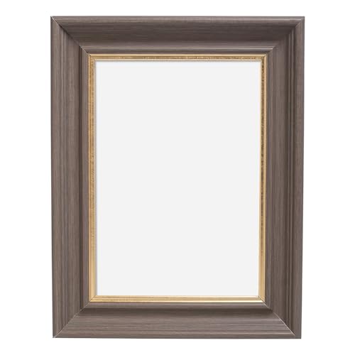 Image of GOLDEN PEACOCK Set of 2 5x7 Inch Photo Frames - Antique Taupe with Gold Border | Elegant Tabletop & Wall Hanging Picture Frames for Home Decor, Living Room & Gifting