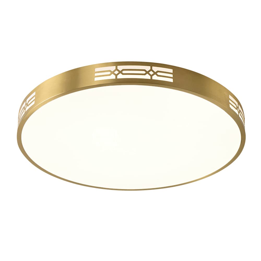 Lustre plafonnier en cuivre LED encastre de 11.8I style retro americain de surface