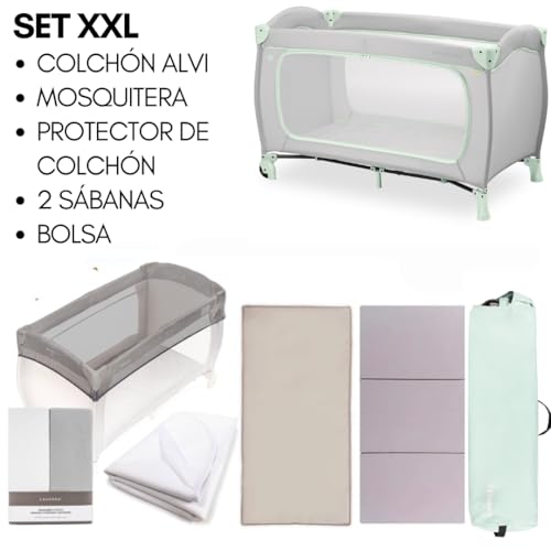 Miniatura 2 de Hauck Sleep N Play Go Plus Xxl Cuna De Viaje Completa Parque Infantil Bebé Con Colchón - Bajera - Mosquitera Y Protector Para Colchones Impermeable Cama Plegable Con Ruedas