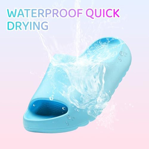 Image of Cloud Slides for Kids,Boys Girls Shower Slippers Bathroom Pool Sandals,Toddler Home House Open Toe Comfy Thick Sole Slippers,Summer Non-Slip Beach Shoes