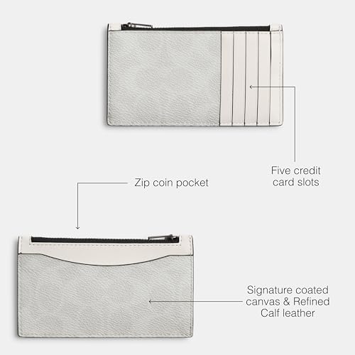 Coach Men's Zip Card CASE Accessory-Travel Wallet, Chalk/White3