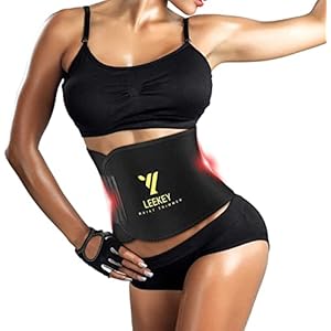 LEEKEY Waist Trimmer Belt for Women Men, Waist Trainer, Waist Wrap for Stomach, Workout Sweat Belt Sauna Suit Effect