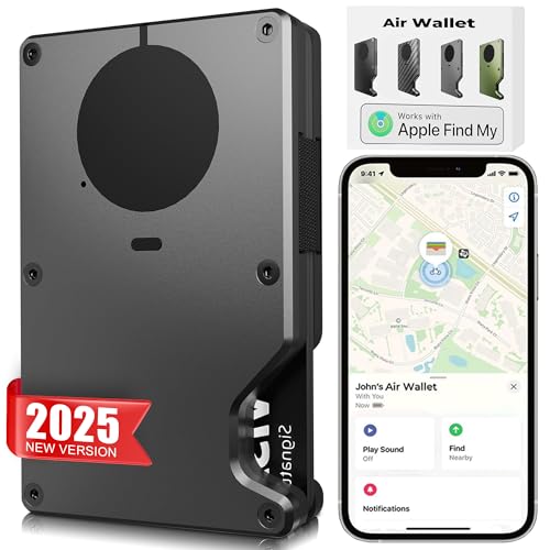 Air Wallet, Minimalist Air Wallet for Men with Built-in Chip, Ridge Wallets for Men, RFID Blocking Credit Card Holder,Slim Wallet For Men, Works with Find My IOS ONLY,Gift for Husband Boyfriend