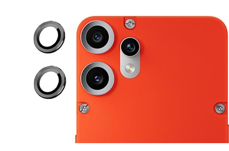 Image of imluckies Camera Ring Lens Protector (Aluminum with Tempered Glass) Compatible for CMF Phone 2 Pro - Black (Pack of 2 rings)