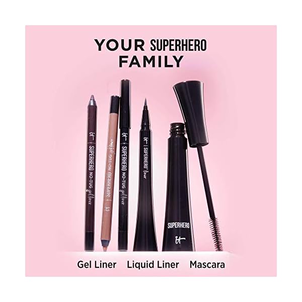 IT-Cosmetics-Superhero-Mascara-Super-Black-Elastic-Stretch-Volumizing-Lengthening-Mascara-Lifts-Separates-Conditions-Lashes-With-Collagen-Biotin-Peptides-03-fl-oz IT Cosmetics Superhero Mascara â Super Elastic Stretch Black Mascara for Volume & Length - Volumizing Mascara with Collagen, Biotin & Peptides â Suitable Makeup Mascara for Sensitive Eyes