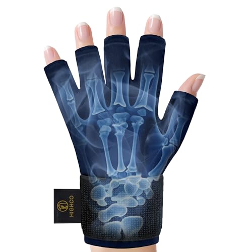 highco Hand Finger Arthritis Cooling Ice Glove for Pain Relief,Adjustable Hand Wrist Ice Pack for Arthritis, Carpal Tunnel, Tendinitis Cold&Hot Therapy,Navy blue