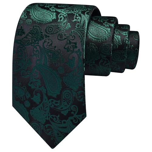 Image of GUSLESON 3.15 inch(8cm) Fashion Paisley Ties Mens Woven Jacquard Necktie for Wedding