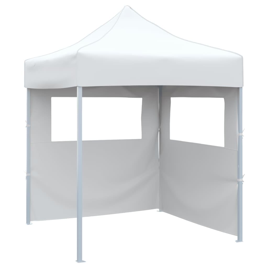 Gartenpavillon, faltbar, für den Außenbereich, mit 2 Seitenwänden, 2 x 2 m, Stahl, Weiß